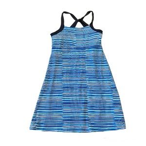 Soybu Blue Strappy Sleeveless Built In Bra Fit & Flare Dress Womens Medium